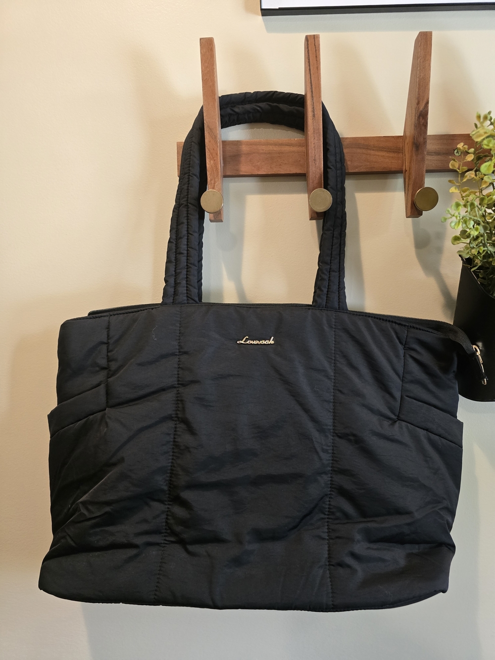 🍒 Lovevook Quilted Tote Bag - Black